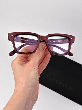Valentino V-ESSENTIAL I Eyeglasses – Matte Burgundy Square Frame (VLX-121 C)